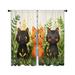 VisionBedding Kitten Trio Window Curtains Animal Cartoon Style Drapes - 2 Panels_12263 | 20" W x 54" L | Wayfair VB-WL1-116-94254-12263