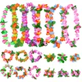 Guirxiété de fleurs artificielles pour fête hawaïenne collier imbibé de fleurs de plage hawaïenne