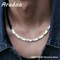 ARADOO-Collier en acier au titane pour homme collier de conception simple colliers de présidence