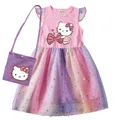 Hello Kitty-Robe de princesse à manches courtes pour bébé fille vêtements pour enfants robes et