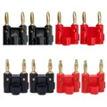 Double Nucleogels Plug Male Speaker Plugs Couple Terminal Connector for Wires Cable Black Red Gold