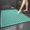 Tapis de baignoire antidérapant tapis de douche en TPE doux ventouses fortes trous de vidange