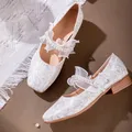 Chaussures Plates Carrées Rétro à la Mode pour Femme Escarpins à Essence Mary Nouvelle Collection