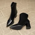 Nuove donne scarpe con tacco alto alla caviglia stivali Chelsea con cerniera invernale stivali con