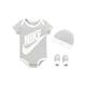 Nike Baby Unisex 3 Piece Hat And Bodysuit And Bootie Set - Dark Grey, Grey