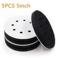 5 Pack 5 Inch 8 Holes Soft Density Interface Pads Hook and Loop 5" Sponge Cushion Buffer Backing Pad