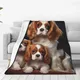 Cavalier King Charles Spaniel Blankets Dog Camping Flannel Throw Blanket Soft Warm Couch Chair