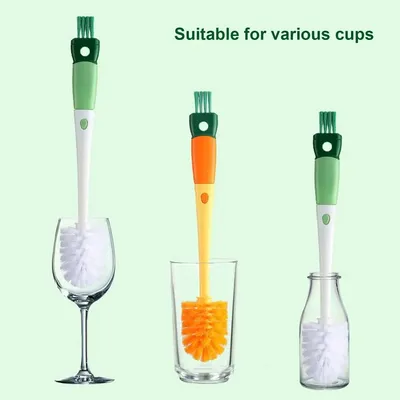 Water Bottle Cleaner Brush 4 In 1 Silicone Detachable Scrubber Long Handle Milk Kettle Wineglass Brushes Set Kitchen Tool