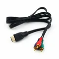 HDMI-compatible To 3RCA 3-RCA 3 RCA Video Component Connection Cable Convert Hub Cord Line For