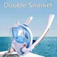 Snorkeling Mask Double Tube Silicone Full Dry Diving Mask Adult Swimming Mask Diving Goggles Self