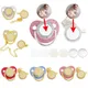 Blank Personalized Baby Pacifier with Chain Clips Covers Luxury Bling Zircon Silicone Dummy Nipple