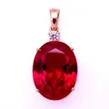 New in Plated 14k Rose Gold 585 Purple Gold Inlaid Ruby Pendant Luxurious Palace Style Necklace