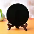 Obsidian Mirror Black Round Stone Plates Decor Household Centerpiece Table Decorations Mirrors