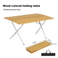 Outdoor Camping Bamboo Table Quick Portable Picnic Folding Table Camping Aluminum Alloy Egg Roll