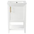 Winston Porter Ledia Single Bathroom Vanity w/ Top Ceramic in White | 33.2 H x 18.6 W x 10.6 D in | Wayfair 0952C41BC54A4FC983A80C3960C34D72