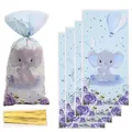 50/25pcs Baby Elephant Candy Gift Bags Girl Boy Baby Shower Gift Cellophane Cookie Treat Bag Kids