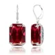 925 Sterling Sliver Earrings For Woman Vintage Ruby Gemstone Wedding Party Lever Back Drop Earring