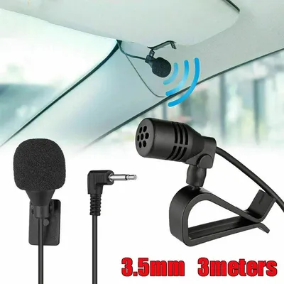 External Microphone 3.5mm Jack Stereo For Car Radio Cell Phone Laptop External Microphone Stereo Car Radio Microphone