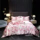 Luxury Natural Silky Bedding Set Single Double Queen King Size Printing Quilt Cover Set Silk Satin