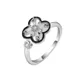 Black Awn 2023 New Flower Wedding Rings for Women 925 Sterling Silver Jewelry Engagement Ring Bague