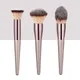 3 large single champagne color makeup brush flame cone foundation powder flat head makeup brush tool
