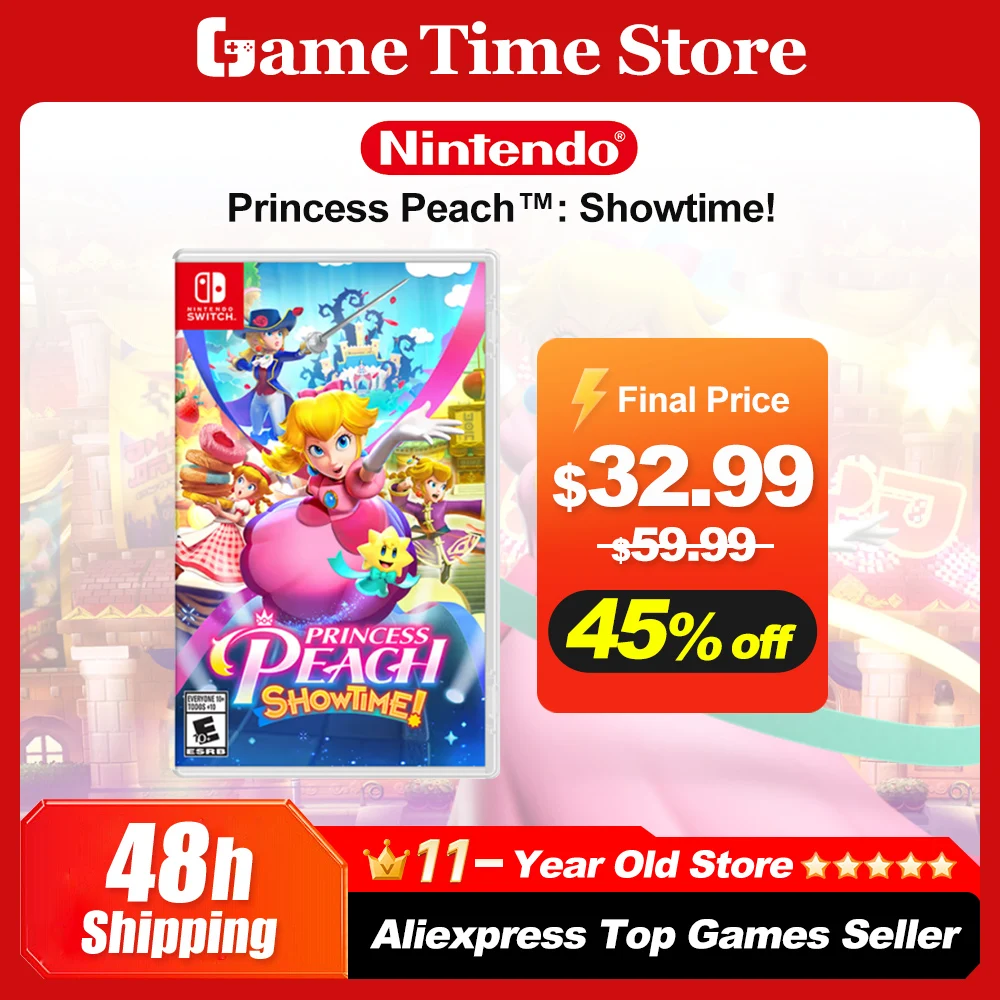 Princess Peach : Showtime! Nintendo Switch Game Deals 100% New and Original Physical Game Card 1 Player Game for Nintendo Switch