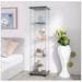 Latitude Run® Calabe Glass Curio Cabinet Wood/Glass in Black | 64.7 H x 16.7 W x 14.3 D in | Wayfair E609C331BF364FA58BA3F217284A51C3