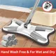 Flat Floor Mop with Replaceable Cloth Heads X-Type Hand Wash Free Squeeze Mop for Ceiling Corner