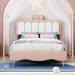 House of Hampton® Mireya Platform Bed Upholstered/Velvet in Brown/Pink/White | 48 H x 44 W x 78 D in | Wayfair 2277A489AB6D4F17859D9699E087FE33