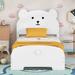 Zoomie Kids Wood Platform Bed w/ Bear-Shaped Headboard & Footboard in White | Twin | Wayfair A4EA178671094CA0931F5F24184B3BAB