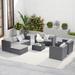 Latitude Run® 6 Pieces PE Wicker Sectional Sofa Set in Gray | Outdoor Furniture | Wayfair 0495A20E28C24940AC44FC406D10E1D9