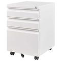 Inbox Zero 3 Drawer Mobile File Cabinet w/ Lock, Metal Filing Cabinets For Home Office Organizer Letters/Legal/A4,Fully Assembled in White | Wayfair