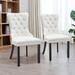 House of Hampton® High-End Tufted Solid Wood Contemporary PU & Velvet Upholstered Dining Chair w/ Wood Legs Nailhead Trim 2-Pcs Set | Wayfair