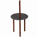 Ebern Designs Round Metal Top End Table w/ Inbuilt Wooden Pole in Black/Brown | Wayfair BF1FF290F3AB479EAD4A85F8FBF469EB