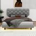 Winston Porter Roslind Tufted Bed Upholstered/Linen in Gray | 37.8 H x 65.4 W x 80.3 D in | Wayfair FDA2BC0467BE480289A9E0B115AD2EF0