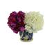 Primrue Hydrangea Floral Arrangement in Pot Polysilk, Ceramic in Green/Blue | 12 H x 12 W x 8 D in | Wayfair 087884C156E24ECF991505F69C683054