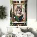 Winston Porter Cat Tapestry Wall Hanging Botanical Cozy Concept Bookworm Green Paprika Beige, Polyester | 60" H x 40" W | Wayfair