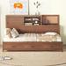 Twin Size Daybed With 3 Drawers,Upper Soft Board,Shelf,Sockets,USB Ports