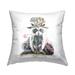 Stupell Raccoon Hat Pink Flower Printed Outdoor Throw Pillow Design by Kamdon Kreations