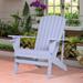 Wooden Adirondack Chair, Outdoor Patio Lawn Chair with Cup Holder, Weather Resistant Lawn Furniture