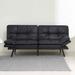 Modern Leather Folding Sleeper Sofa Convertible Memory Foam Futon Couch Bed