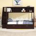 Twin over Full Bunk Bed With Shelfs,Storage Staircase and 2 Drawers