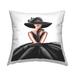 Stupell High End Fashion Glam Pose Luxurious Black Dress Printed Outdoor Throw Pillow Design by Elizabeth Tyndall