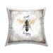 Stupell Just Be Happy Charming Rustic Bee Pun Printed Outdoor Throw Pillow Design by Elizabeth Tyndall
