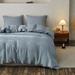 100% Linen Duvet Cover Set,3 Pieces Belgian Flax Bedding, Queen (1 Comforter Cover+2 Pillowshams) with Coconut Button Closure