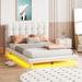 Full Velvet Platform Bed with LED Frame, Button-Tufted Headboard - Chic Bedroom Oasis