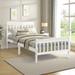 Twin Size Wood Platform Bed Panel Bed Mattress Foundation Sleigh Bed With Headboard/Footboard/Wood Slat Support