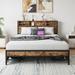 Queen Bed Frame with Storage Headboard, 4 Drawers, and Charging Station