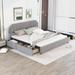 Grey King Upholstery Platform Bed with Storage Drawers