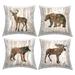 Stupell Woodland Animal Silhouettes Moose Deer Bear Wolf Printed Outdoor Throw Pillow Design by Carol Robinson (Set of 4)